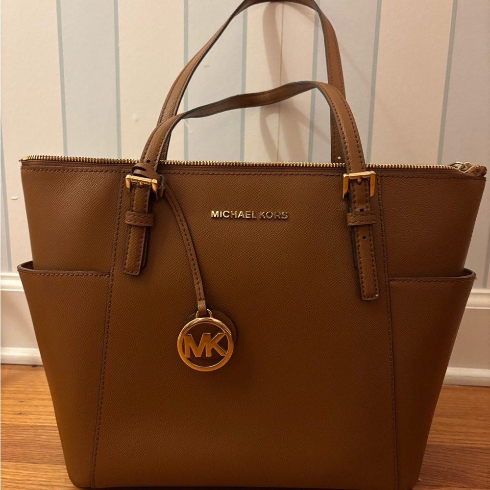 Michael Kors Brown Structured Leather Tote
